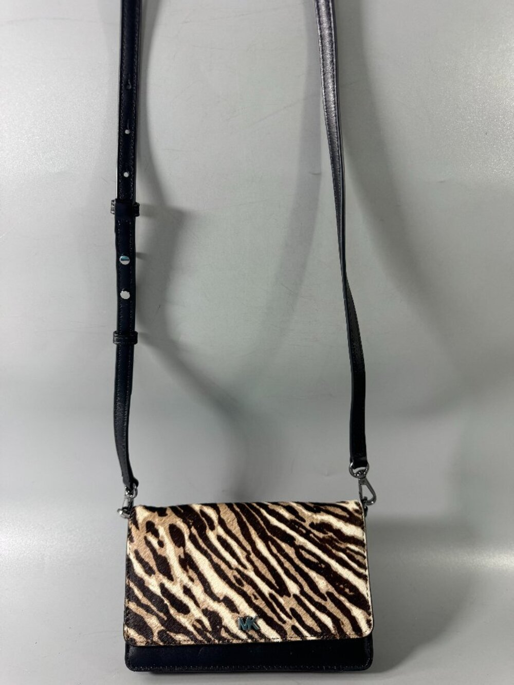 Michael Kors Mott Calf Hair Flap Over Phone Crossbody Handbag